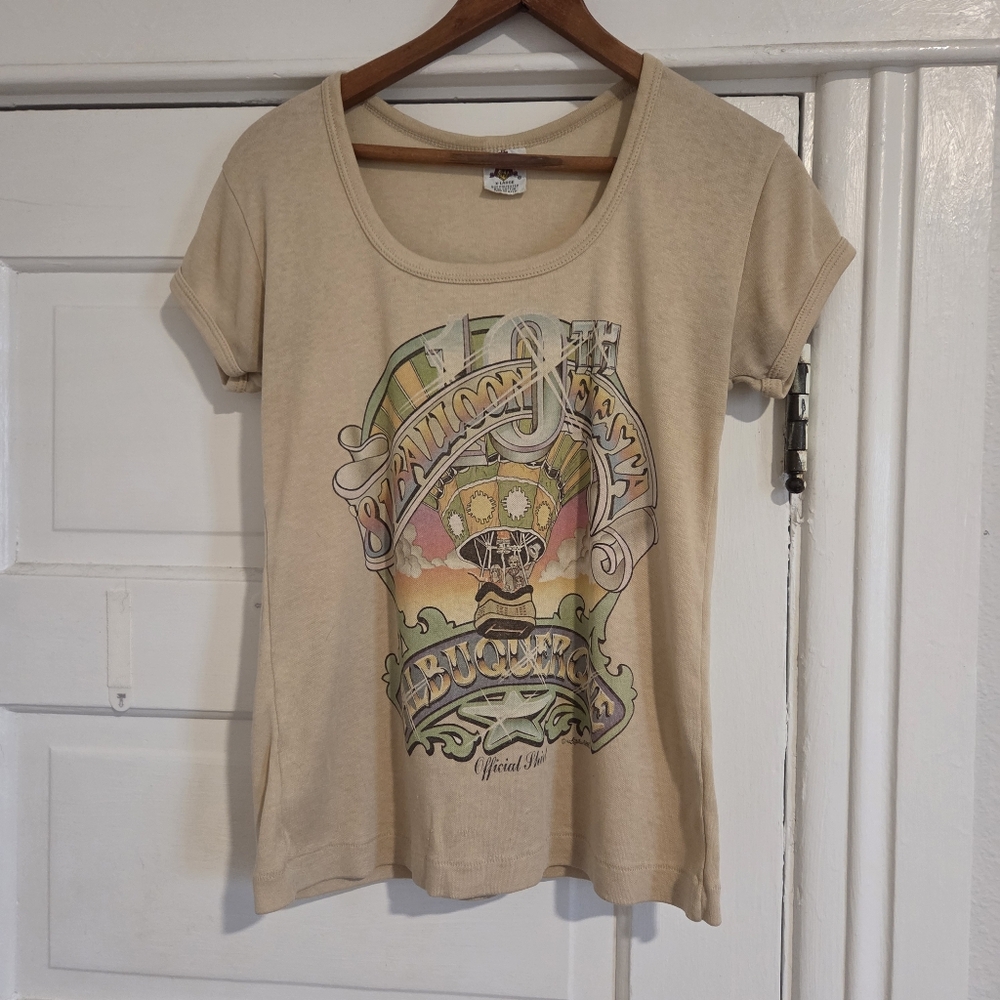 Vintage 1981 Albuquerque Balloon Festival T-Shirt Beige Women's XL
